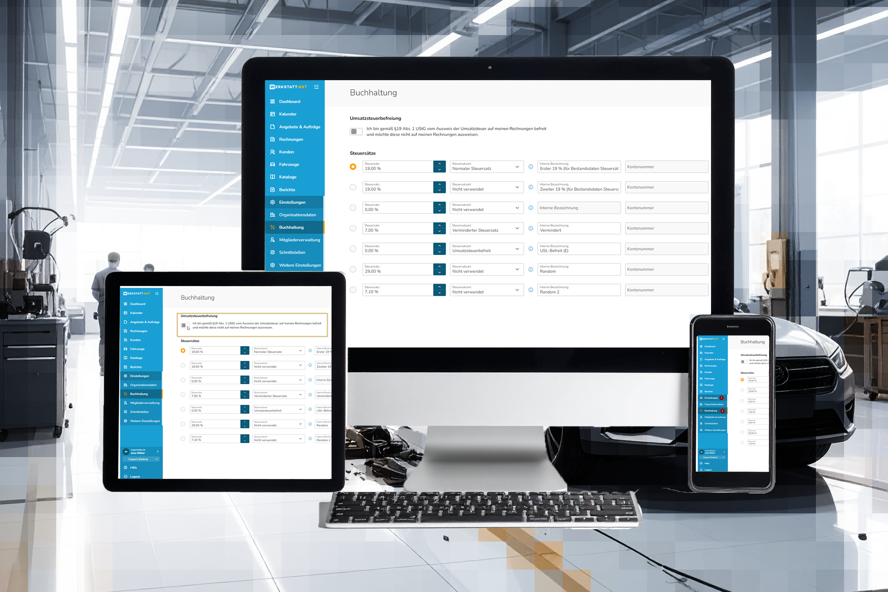 Buchhaltung in NXT: Umsatzsteuerbefreiung richtig einstellen