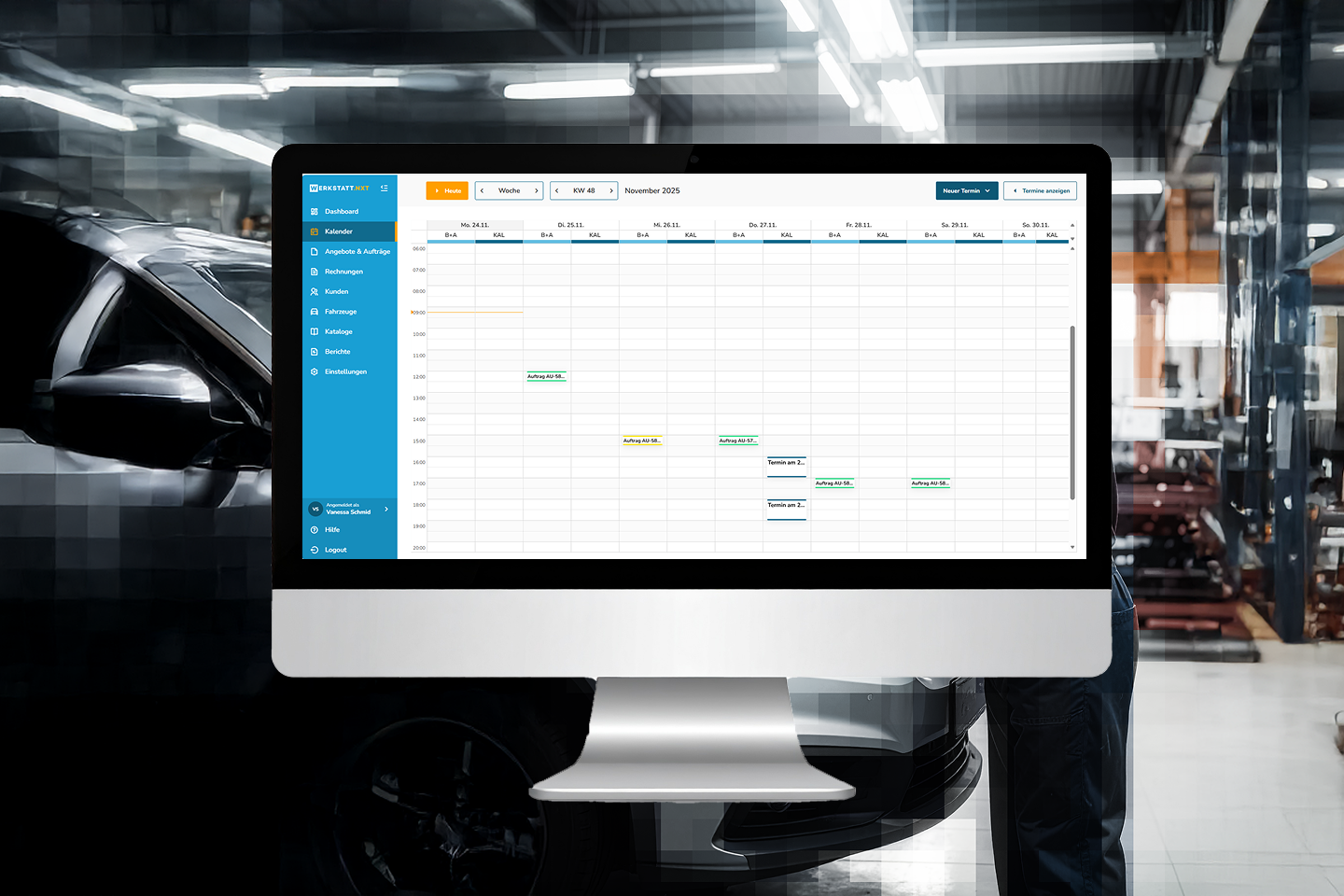 Termine klar organisiert halten mit dem Werkstattkalender in WERBAS//KSR NXT